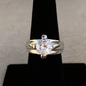 Sterling silver Cubic Zirconium Statement Ring